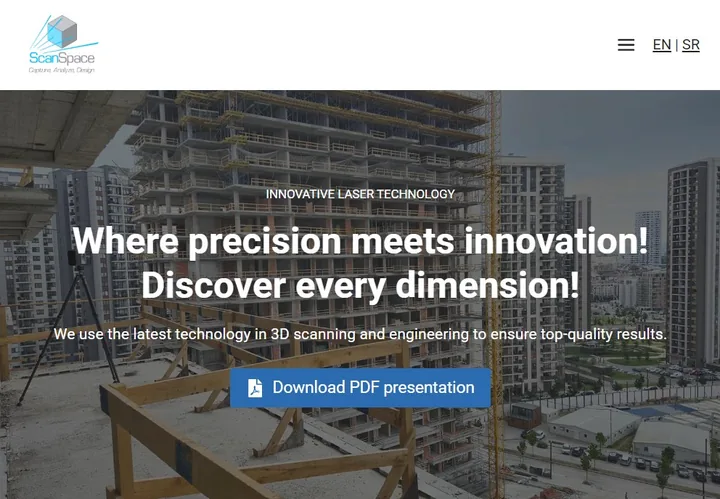 ScanSpace 3D laser scanning company website homepage